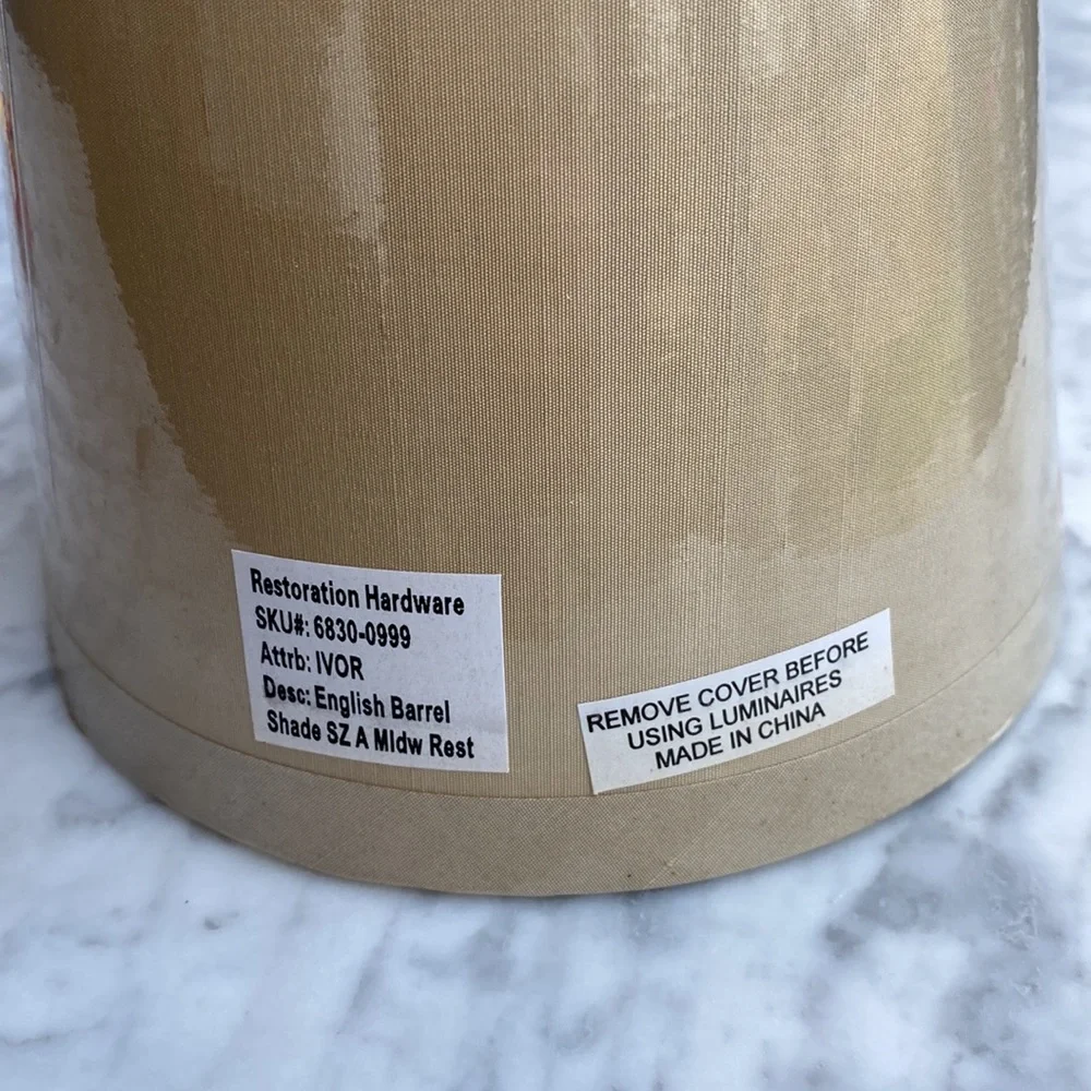 Restoration Hardware English Barrel Lampshade Ivory Size A New
